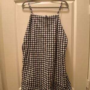 Anthropologie Black and White Gingham A-Line Skirt